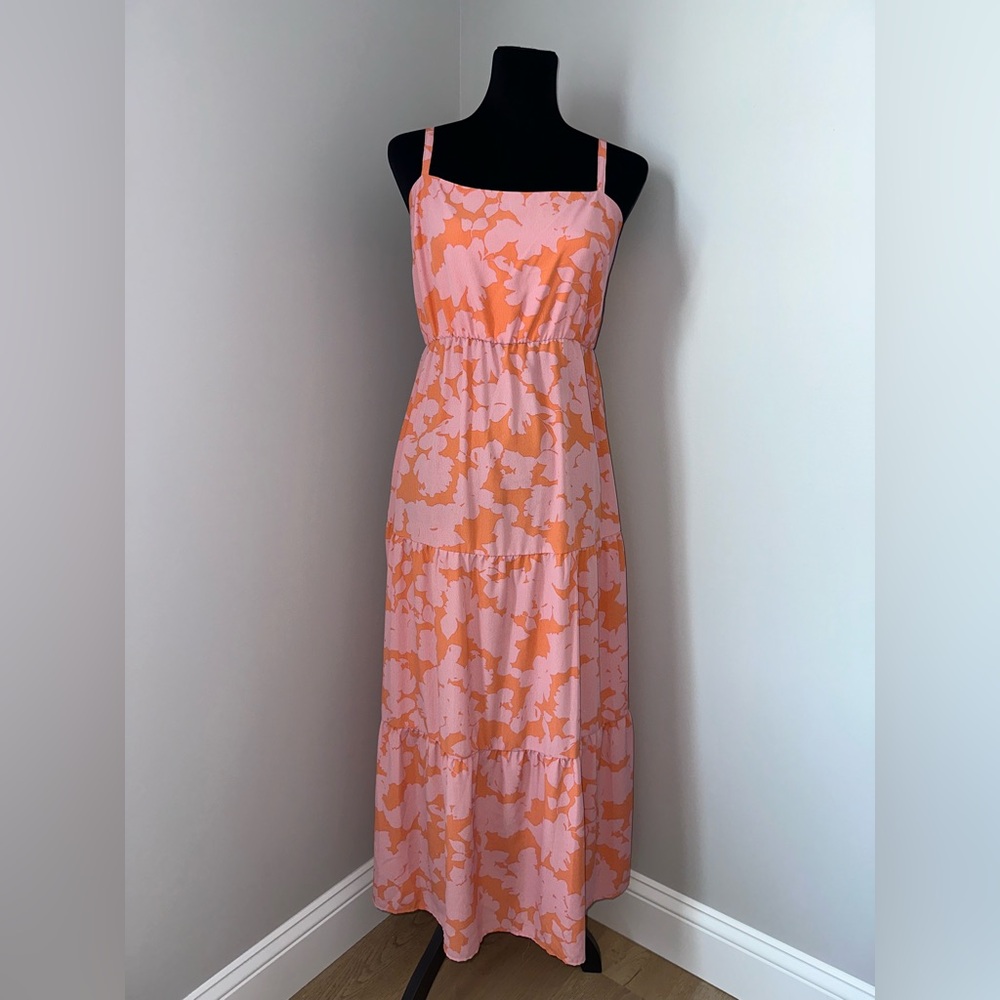 Social Standard by Sanctuary Floral Pink and Orange Maxi Dress